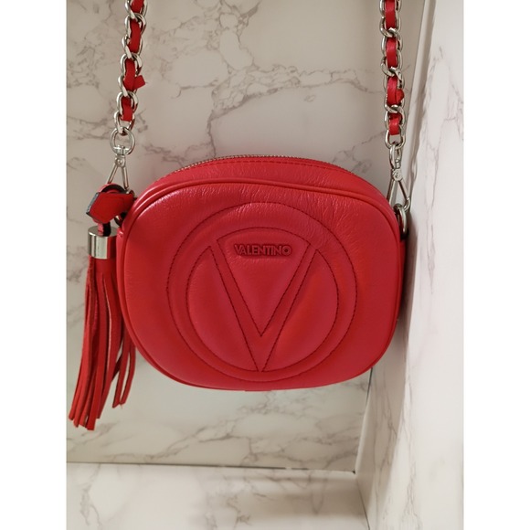 Mario Valentino Handbags - MARIO VALENTINO Nina Red Signature Leather Crossbody Bag - EUC